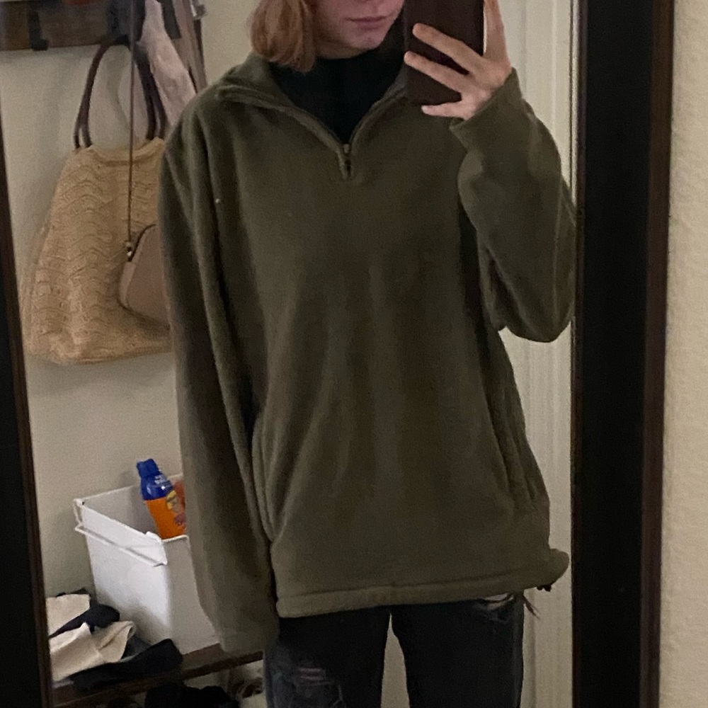 Green zip up jacket